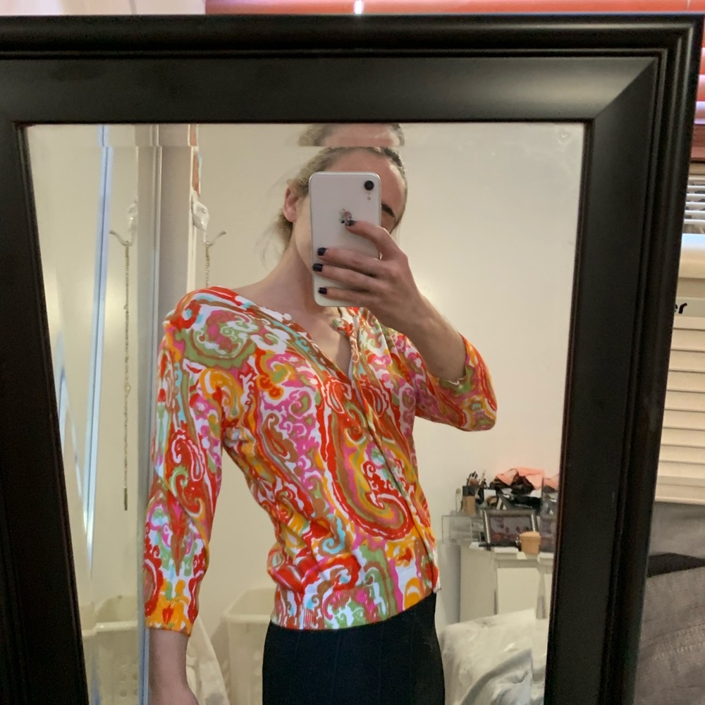 Evie multi print cardigan
